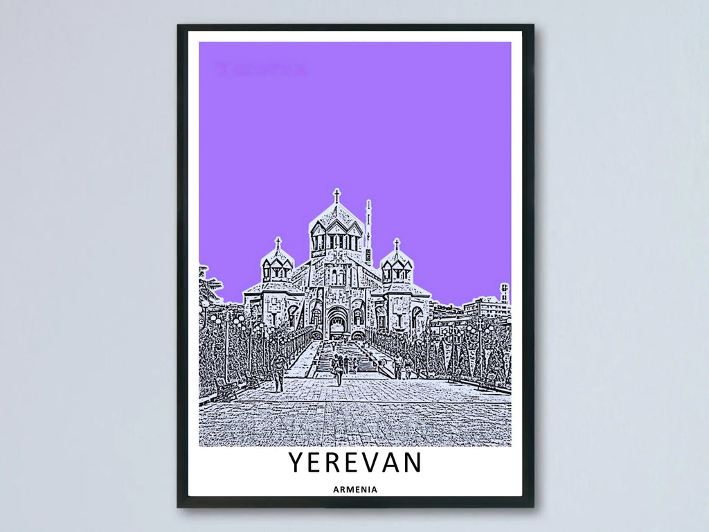Yerevan Armenia City Print: Saint Gregory the Illuminator Cathedral Art-0