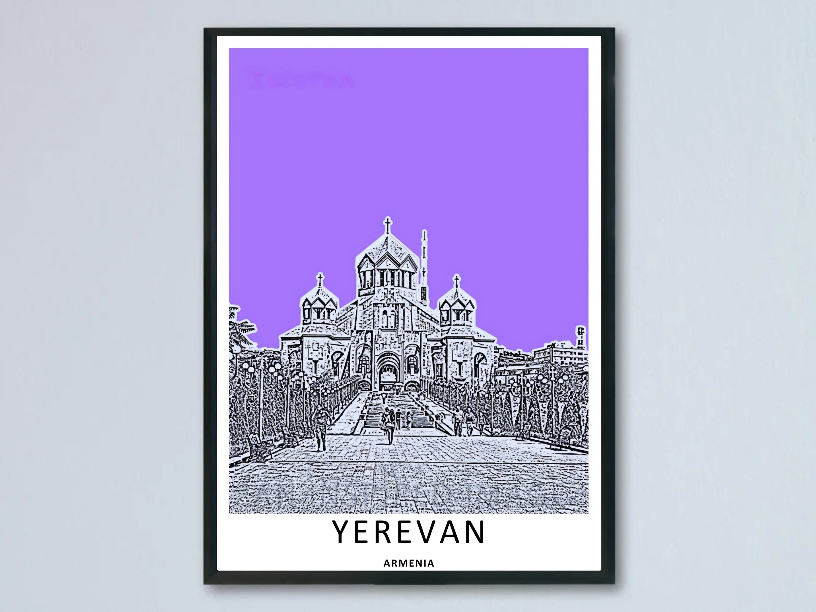 Yerevan Armenia City Print: Saint Gregory the Illuminator Cathedral Art-0