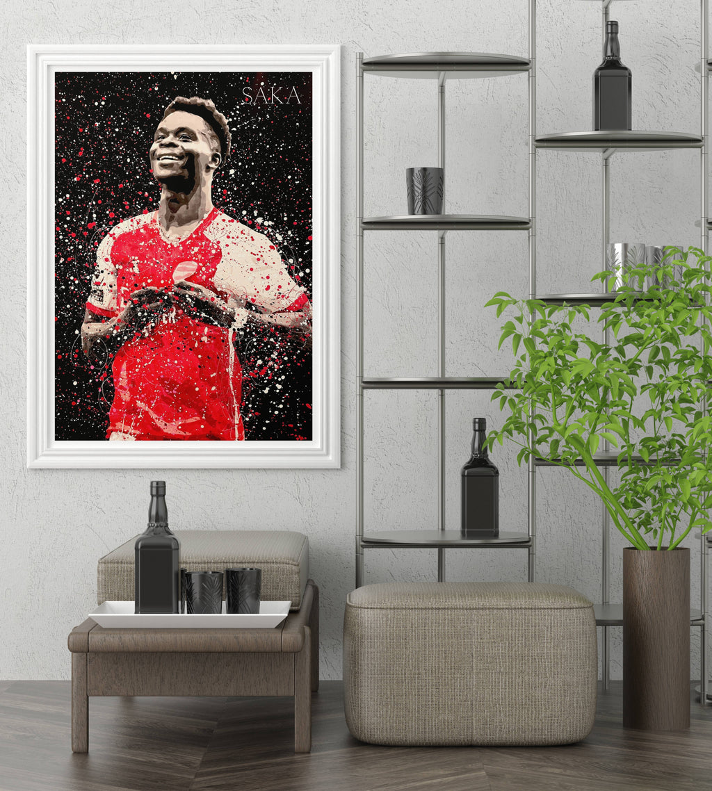 Bukayo Saka Splatter Art Poster | Arsenal FC Print-4