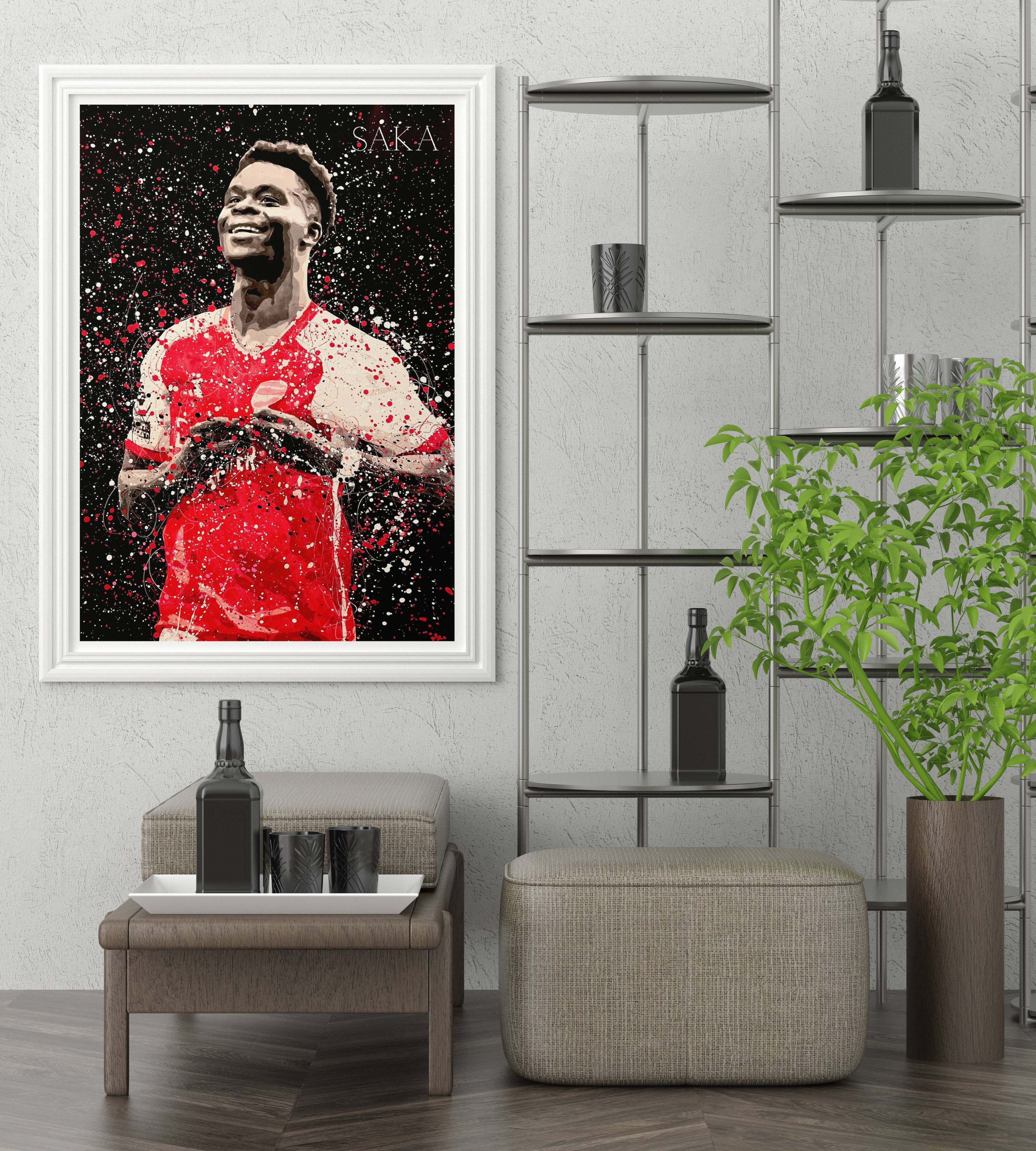 Bukayo Saka Splatter Art Poster | Arsenal FC Print-4