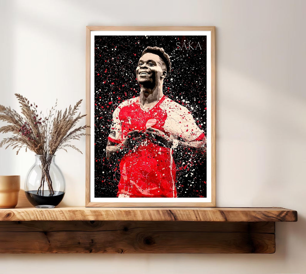Bukayo Saka Splatter Art Poster | Arsenal FC Print-1