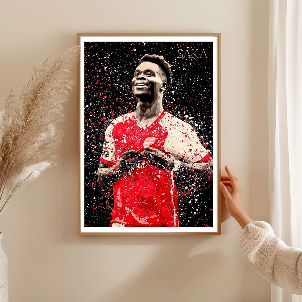 Bukayo Saka Splatter Art Poster | Arsenal FC Print-3