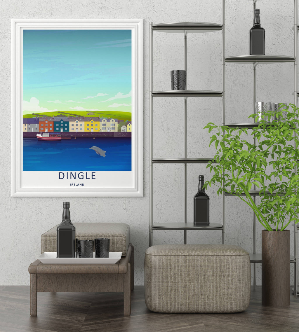 Dingle Dolphin Harbor Art Print | Colorful Ireland Waterfront Wall Decor-4