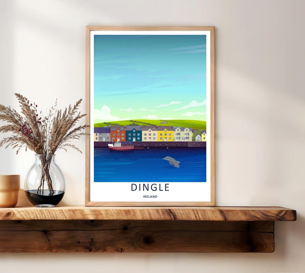 Dingle Dolphin Harbor Art Print | Colorful Ireland Waterfront Wall Decor-3
