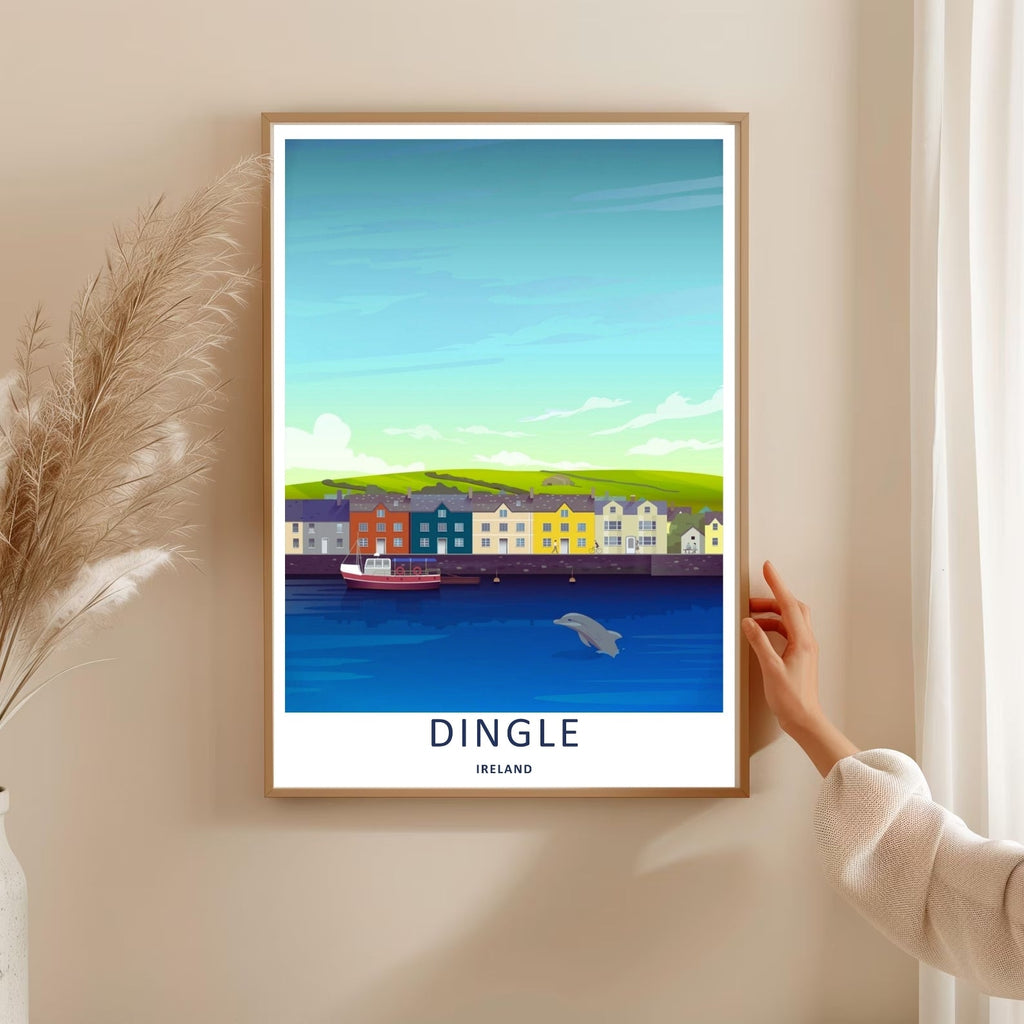 Dingle Dolphin Harbor Art Print | Colorful Ireland Waterfront Wall Decor-2