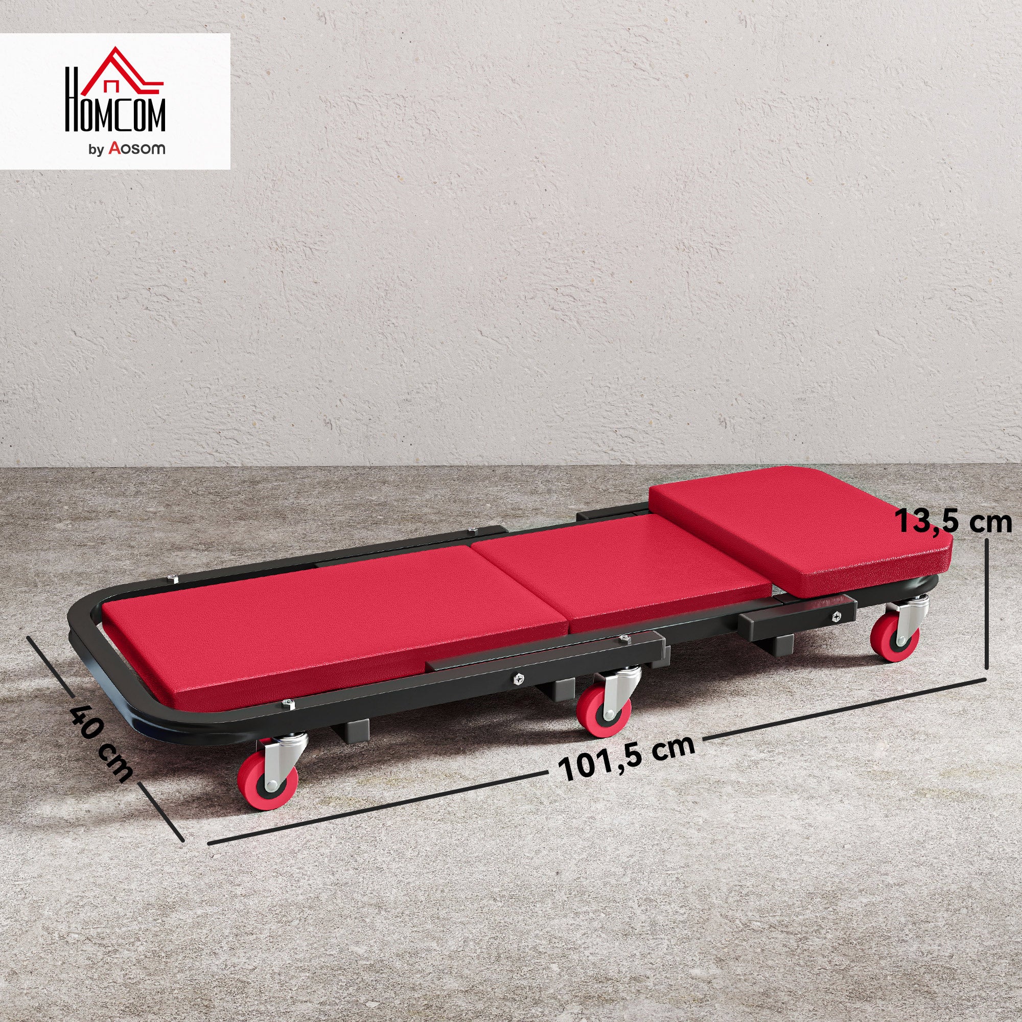 Planche à roulettes de montage 2 en 1 chariot de visite mécanicien pliable en Z charge 150kg 101,5 x 40 x 13,5 cm rogue