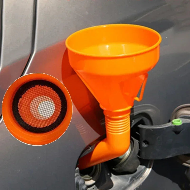 Refueling Funnel with Filter Motorcycle Refuel Engine Oil Funnel Moto Car Long Mouth Funnels Car Repair Filling Tools