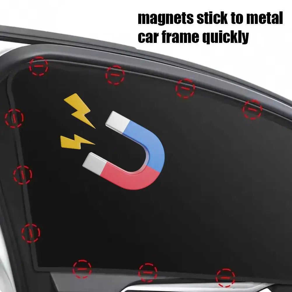 Car Side Window Sun Shade Magnet Privacy Curtains UV Reflection Anti Glare UV Block Sunshade for Front/Back Window