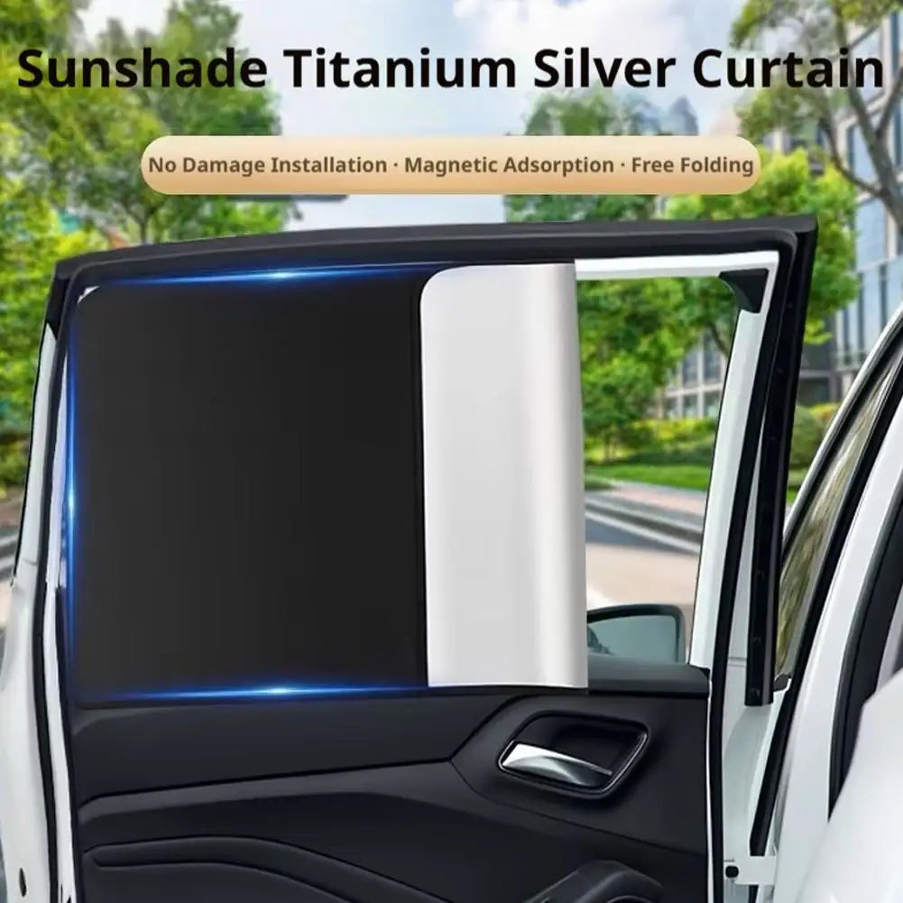 Car Side Window Sun Shade Magnet Privacy Curtains UV Reflection Anti Glare UV Block Sunshade for Front/Back Window