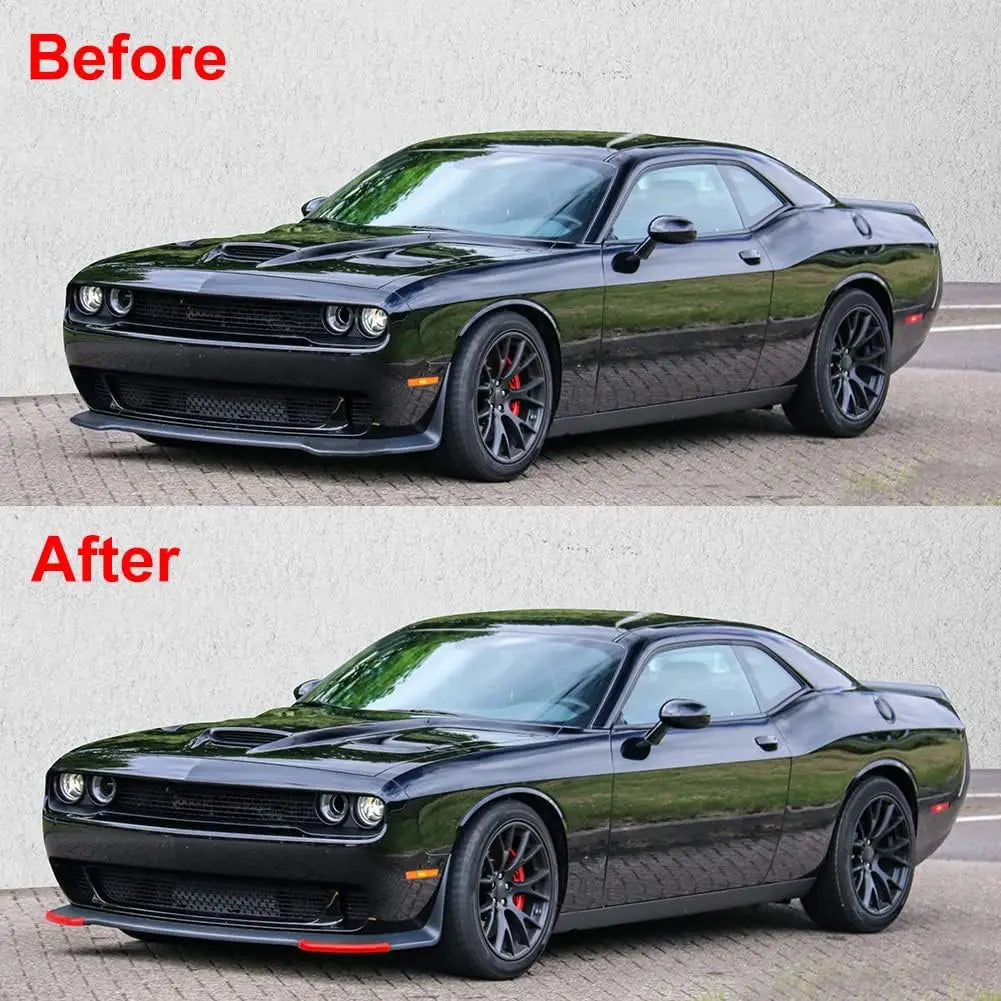 PAIR Front Bumper Splitter Protector Lip For Dodge Challenger SRT Hellcat 2015-2021 Lower Bumper Spoiler Diffuser Guard Cover