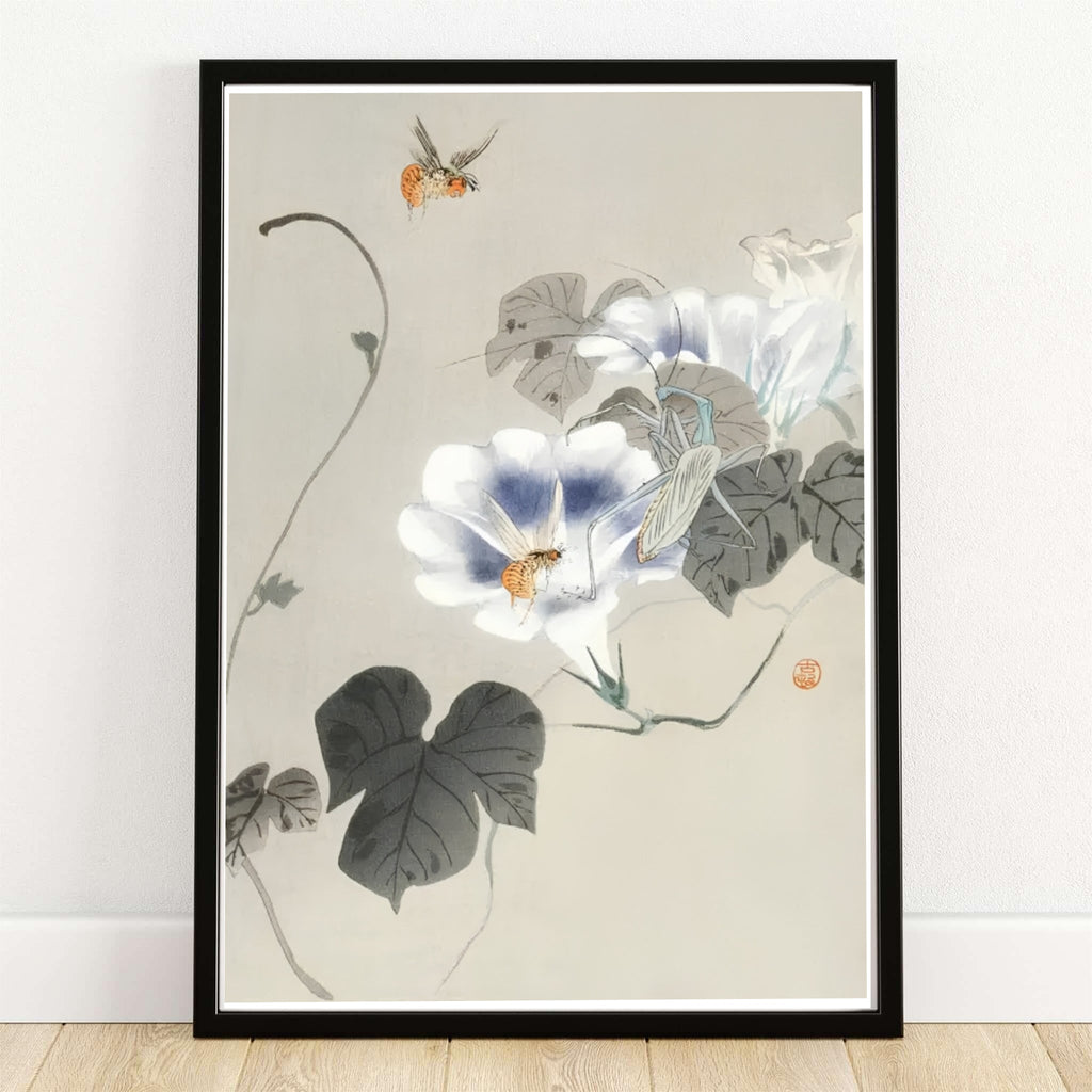 Ohara Koson Insects Near Bindweed 1900 1930 Japanese Art Print-0