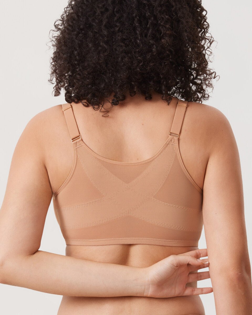 Cosnufy Front Closure Sheer Mesh Posture Support Bra-2