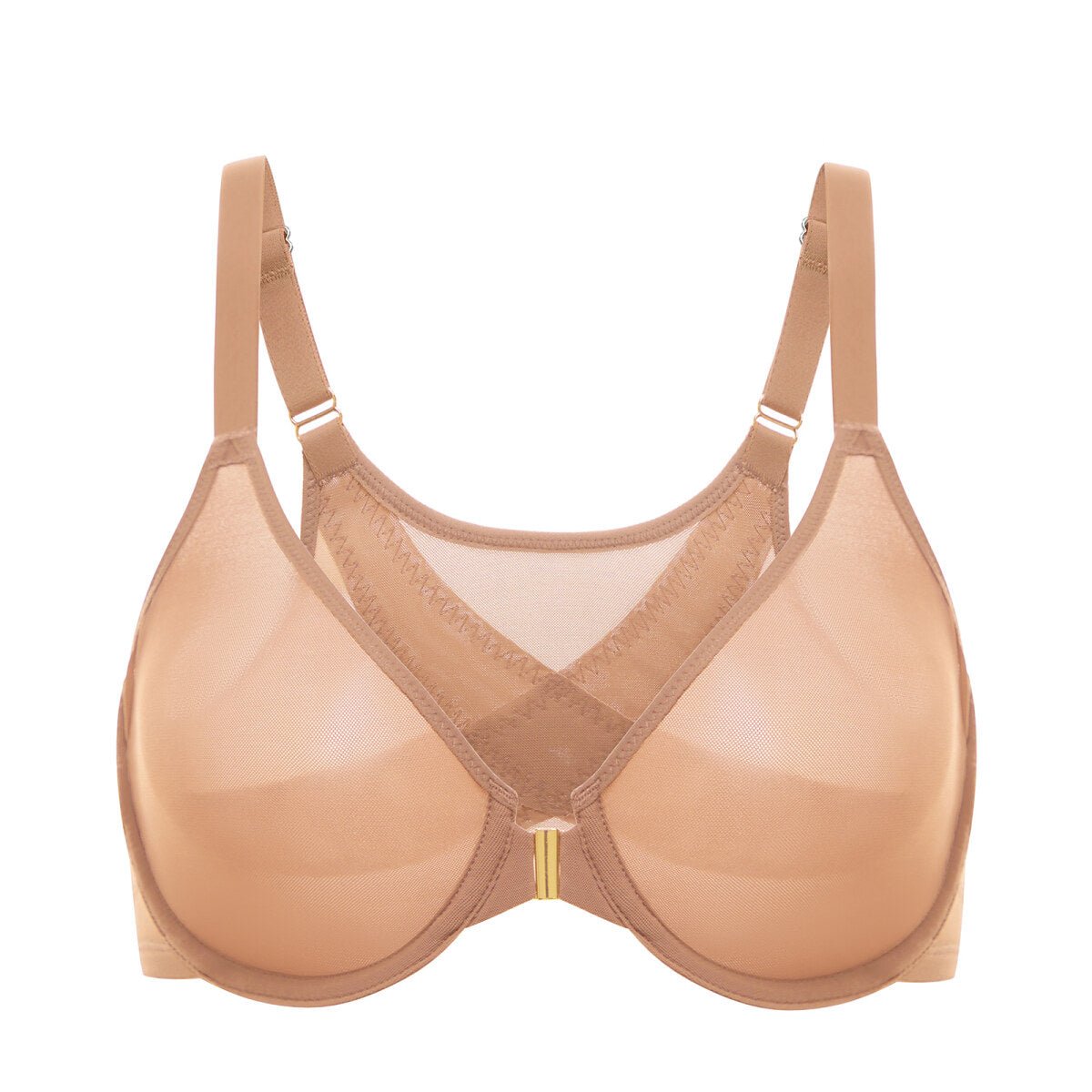 Cosnufy Front Closure Sheer Mesh Posture Support Bra-3