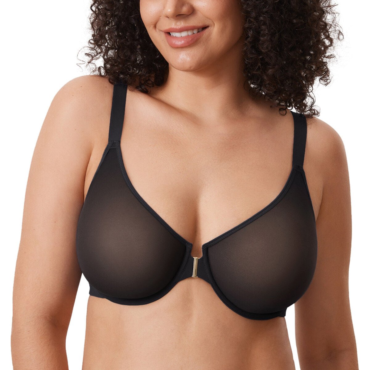 Cosnufy Front Closure Sheer Mesh Posture Support Bra-6